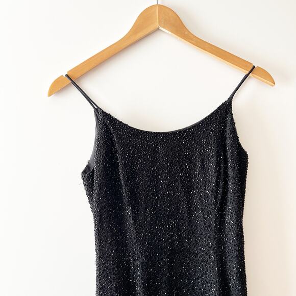 90s Vintage Jump Black Sparkly Beaded Gown Size Small - Picture 6 of 7